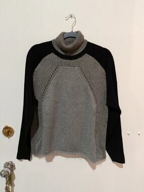 Helmut Lang Turtleneck Sweater Grey Black Size S